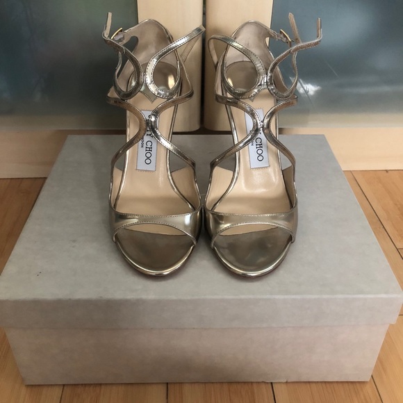 Jimmy Choo Shoes - Jimmy Choo “Lang” Metallic Leather Sandals Size 36